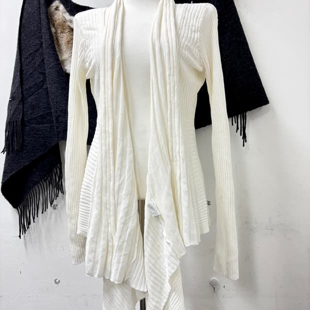 “Vintage” 00s White Draped Cardigan