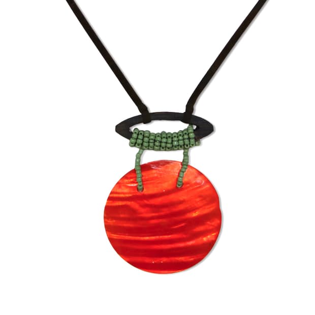 Beaded Disc Pendant necklace