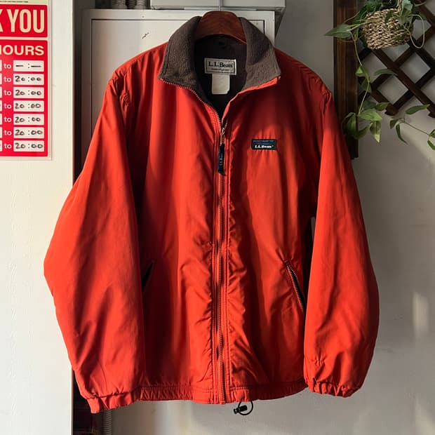 [M]90's 엘엘빈 USA 플리스 라이닝 오렌지 웜업 자켓