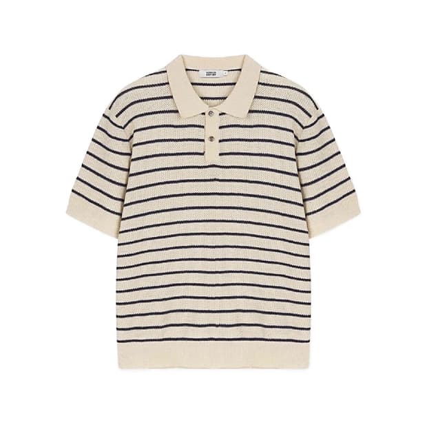 1회착 택포가격 워크온바디오프 세미오버핏스트라이프카라반팔니트아이보리 XL