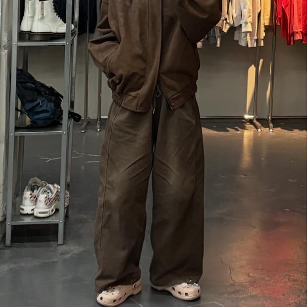 빈티지 브라운 스웨이드 가죽자켓 A2996