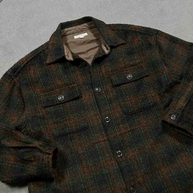 niko and 니코 앤드 브라운 플란넬 체크 울 모헤어 셔츠 자켓