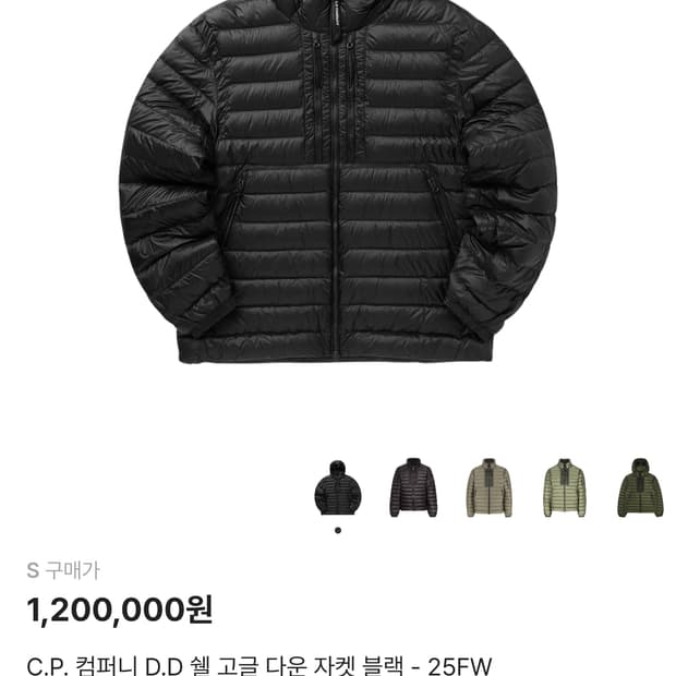 C.P. 컴퍼니 D.D 쉘 고글 다운 자켓 블랙 - 25FW