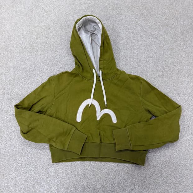 M 에비수 여성 빅로고 크롭 후드티 0128T1