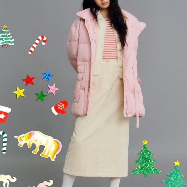 써스데이 아일랜드 핑크 패딩 키키 