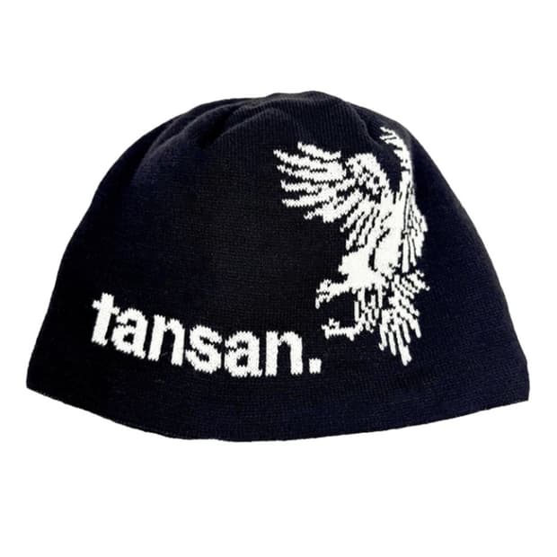 탄산마그네슘 자카드 벌처 비니 블랙