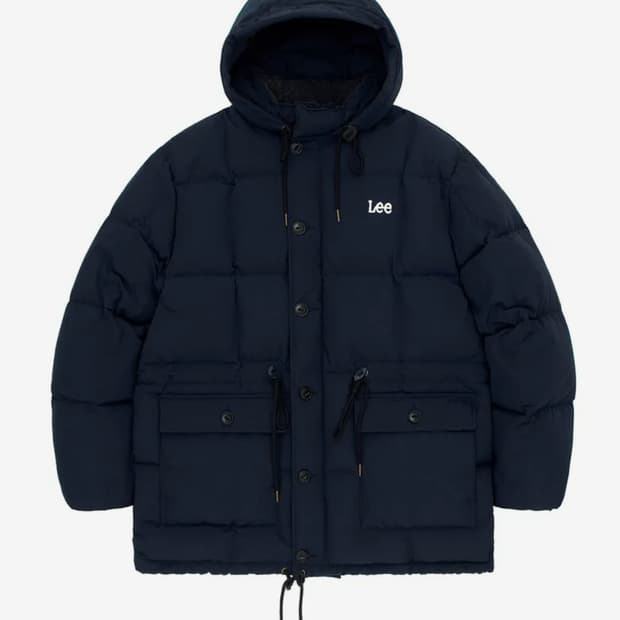 Lee 후드 미들 다운 패딩 네이비 L