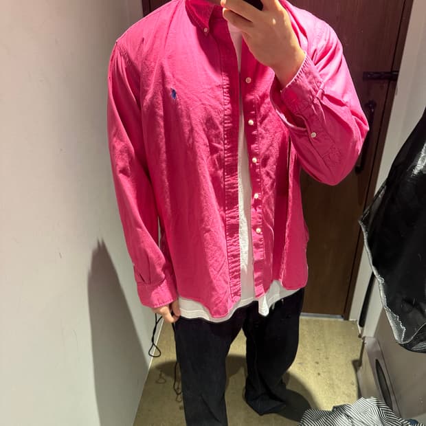 빈티지 폴로 셔츠 핑크 xxl