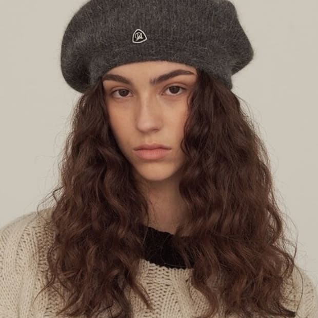 다이애그널 앙고라 베레모 그레이