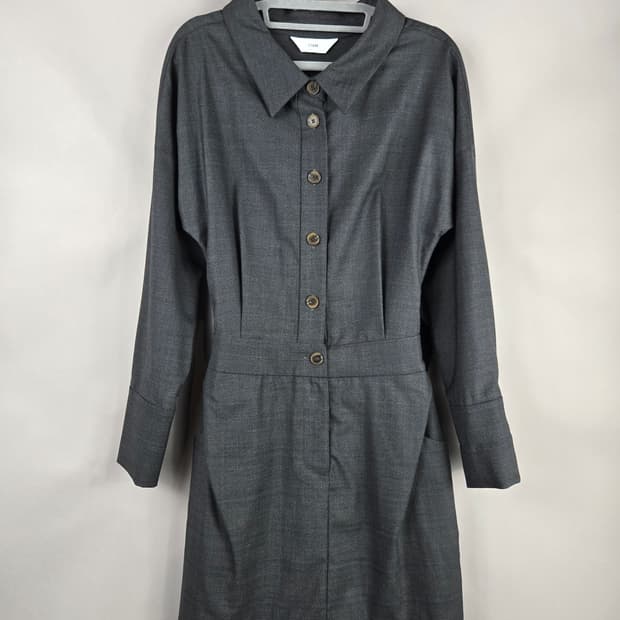 [무료배송]11AM 여성 F 스판 가오리 뒷트임 긴팔 셔츠 미니 원피스