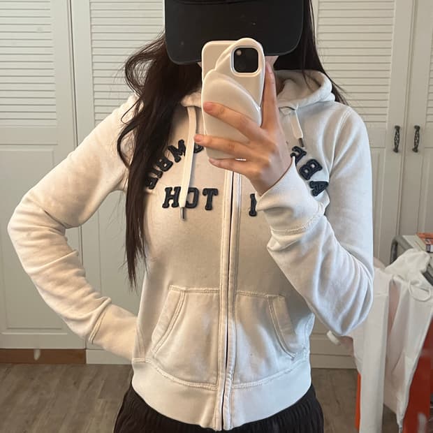 아베크롬비 후드집업 아이보리 xs