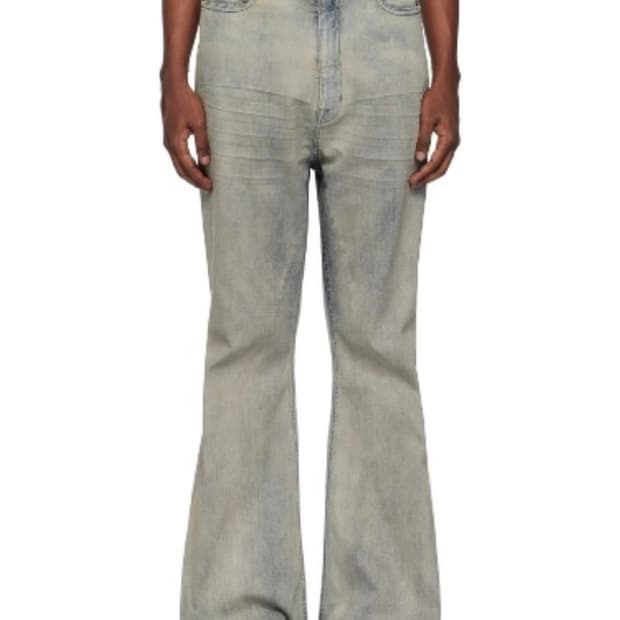 [구매중] 릭오웬스 스카이블루 볼란 부츠컷 플레어 팬츠