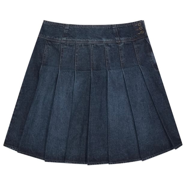 COYSEIO DEEP DENIM PLEATS SKIRT
