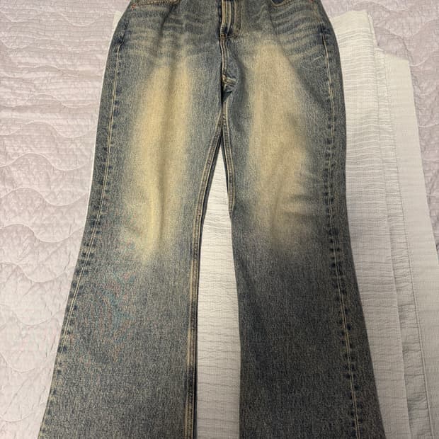 렉토 25fw 플레어 데님팬츠(빈티지 블루) m size