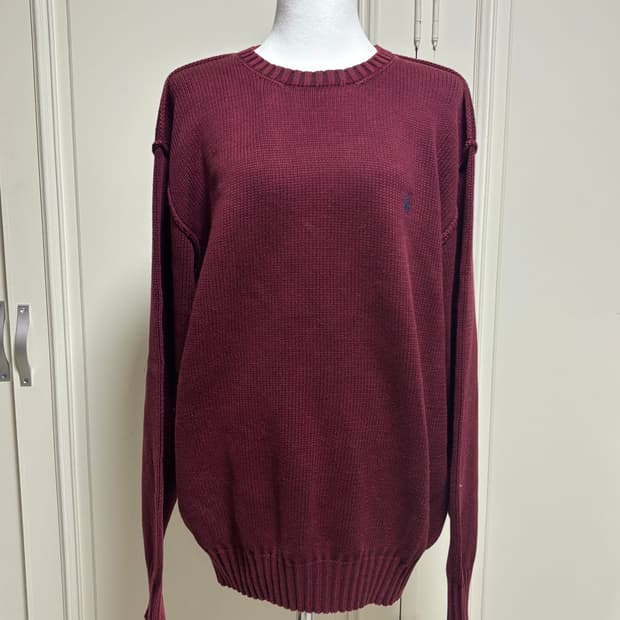 폴로랄프로렌 딥버건디 니트