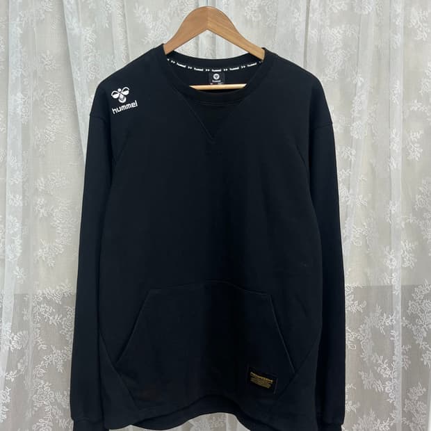 3XL) 험멜 맨투맨 긴소매 티셔츠 블랙