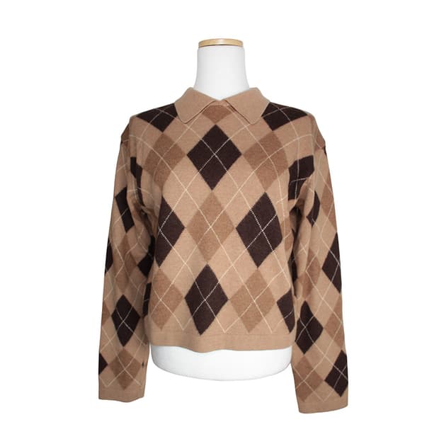 막스마라 울앙고라 혼방 체크 니트 셔츠 44, 55