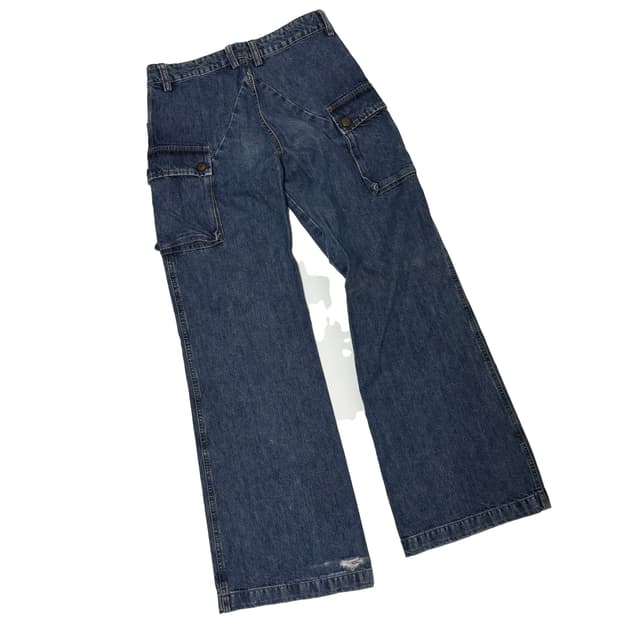 지블루 빈티지 카고 와이드 데님