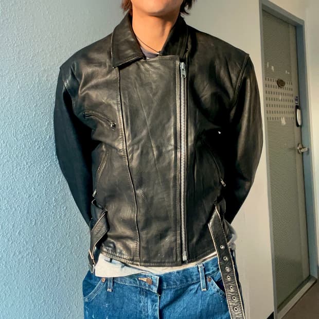 빈티지 소가죽 라이더자켓