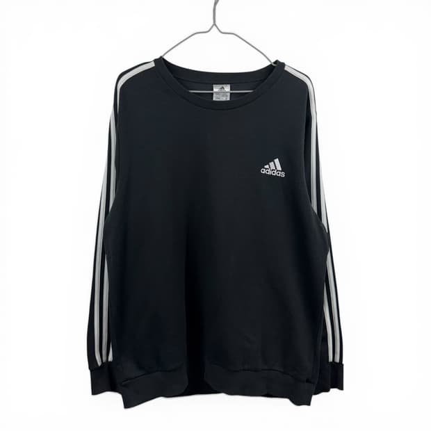 (3XL) 아디다스 삼선 맨투맨 블랙