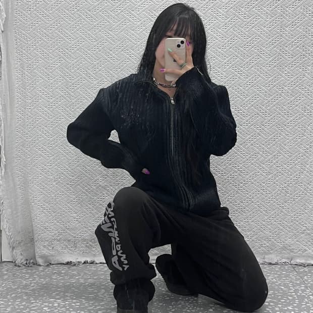 노쿨러스 그런지 빈티지 스프레이 집업 가디건 1 C06879