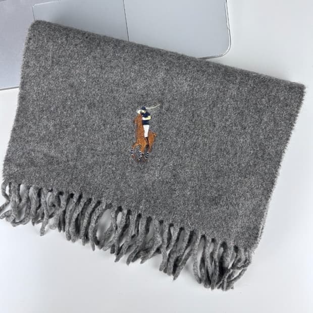 6913 - 폴로 랄프로렌 빅로고 그레이 머플러