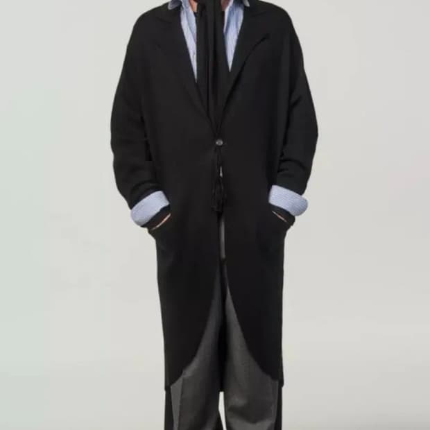 자라 x 스테파노 필라티 니트 울코트 블랙