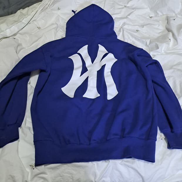 뉴욕양키스 기모후드집업 블루 (💙겨울쿨톤, 오버핏)