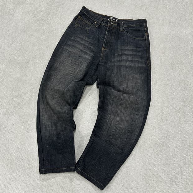 쿠 헤리티지 데님 블랙 스티치 진 32