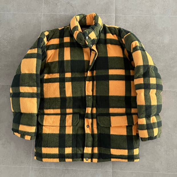 00s 빈티지 워크웨어 체크 패딩