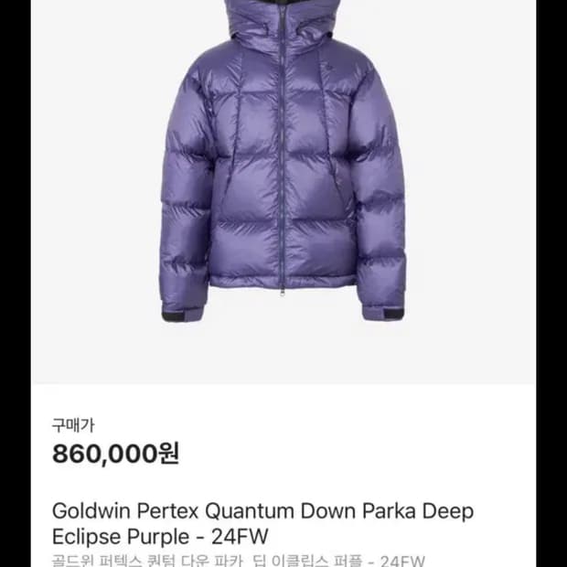 골드윈 퍼텍스 퀀텀 파카 2사이즈 (100)