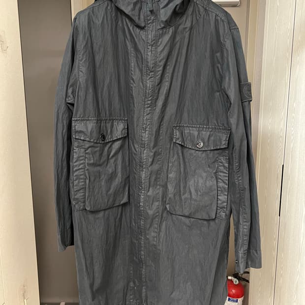 스톤아일랜드 고스트피스 50FILI 블랙 야상 바람막이 롱자켓 m사이즈