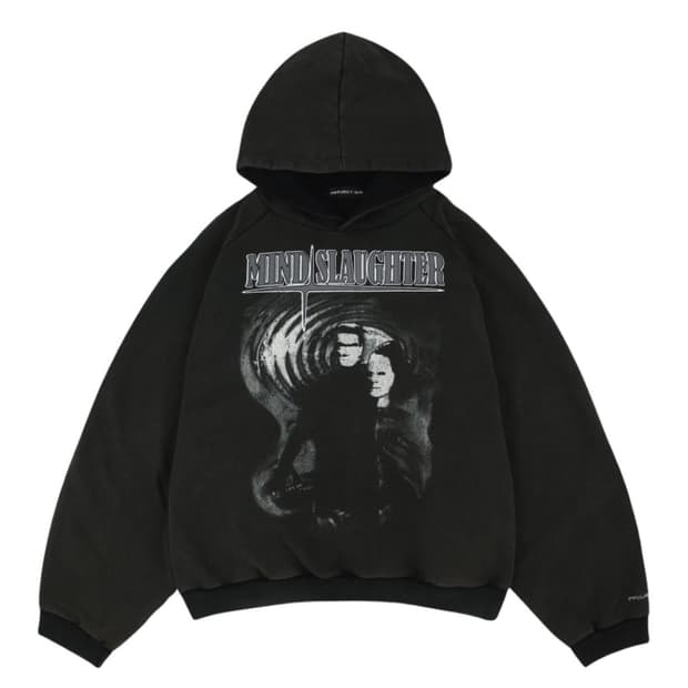 프로젝트지알 마인드+슬러터 빈티지 워시드 후디 블랙