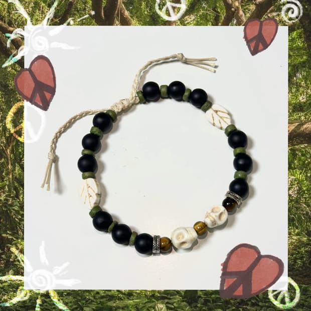 Black Skull Leaf Bracelet💀