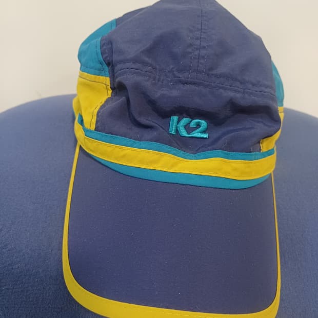 K2 볼캡 모자 남색/노랑/청록색