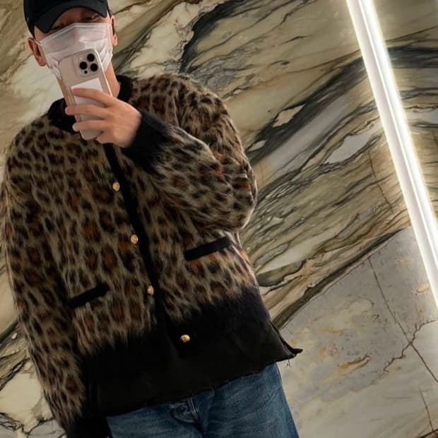 [박보검님 착용] 셀린느 24fw 레오파드 모헤어 가디건