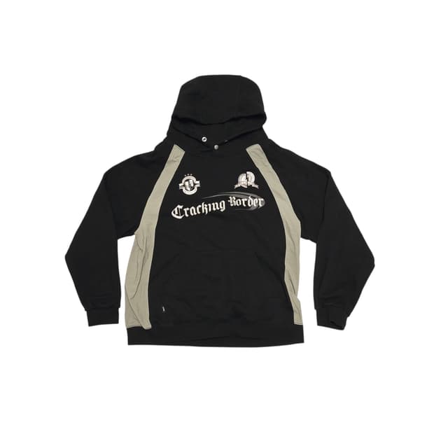 CPGN STUDIO 꼼파뇨 블랙 레글런 오버핏 올드스쿨 후드티 