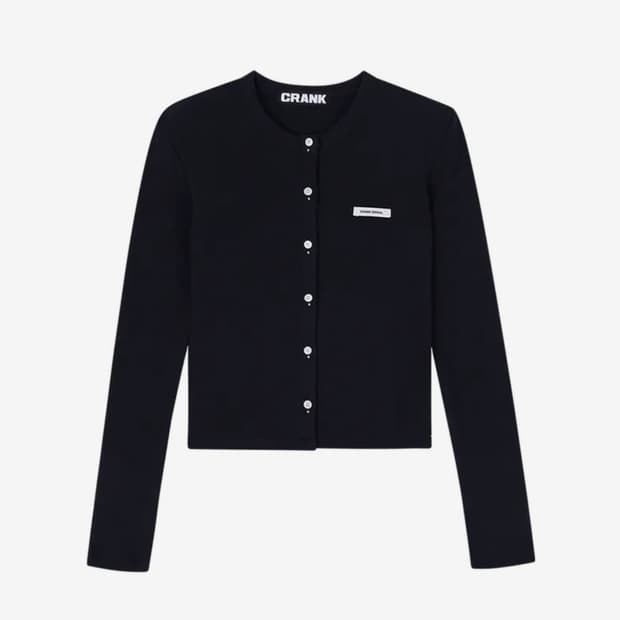 크랭크 스터드 버튼 가디건_네이비