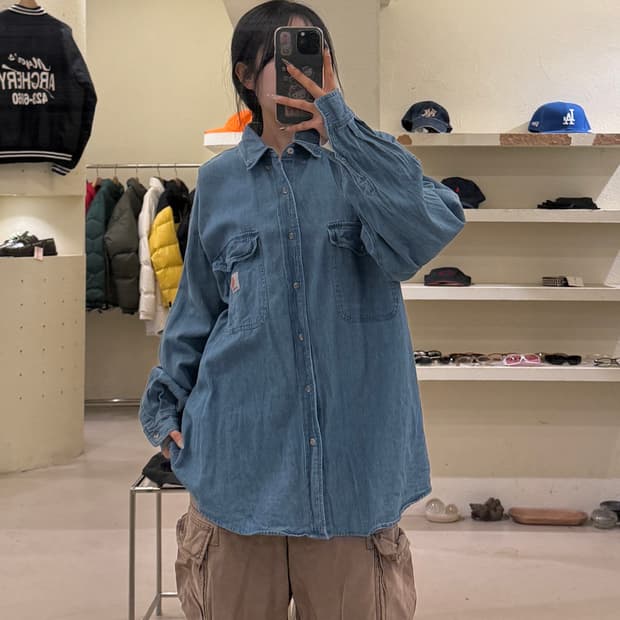 칼하트 데님 투포켓 셔츠 U877