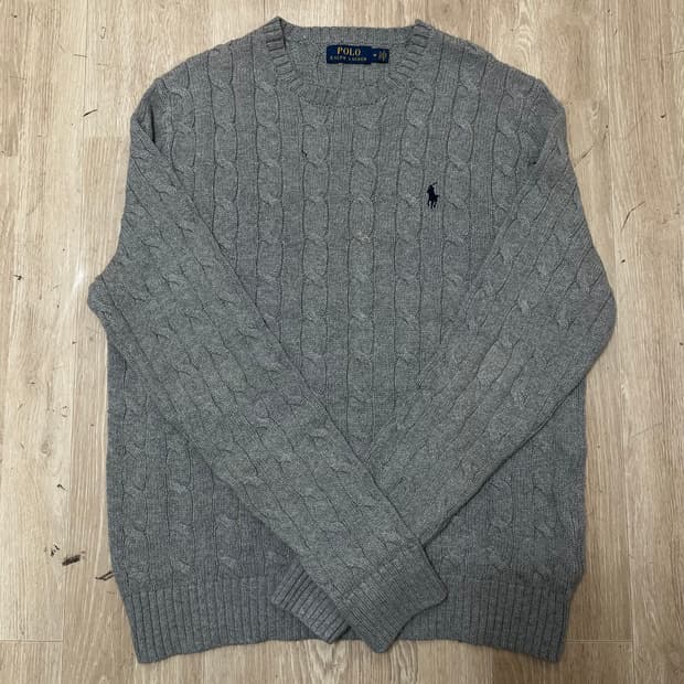 폴로 랄프로렌 남성 스몰포니 로고 꽈배기 니트 M(95)