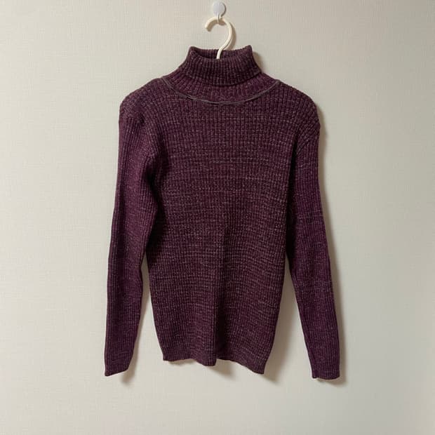 일본 빈티지 에스닉 모리걸 목폴라 니트 이너티