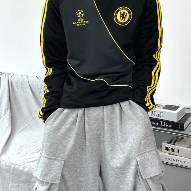 아디다스 12-13 챔피언스리그 첼시 트레이닝 탑 S