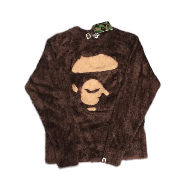 정품) 베이프 헤어리 니트 M