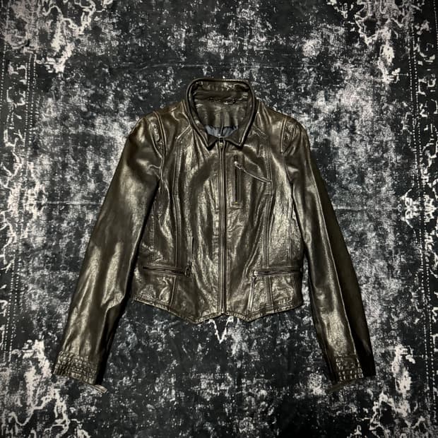 00s Mode Shadow Fit Leather Jacket