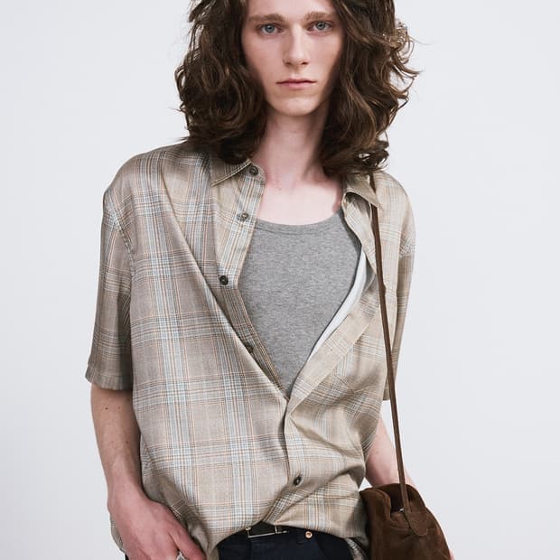 렉토 26SS 70S 빈티지 체크 셔츠 베이지 카키