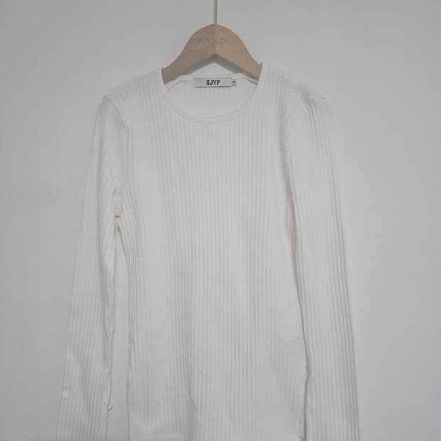 한섬 SJYP 아이보리 골지 티셔츠 슬림핏S