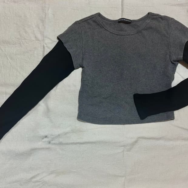 브랜디멜빌 레이어드 롱슬리브 크롭탑 S