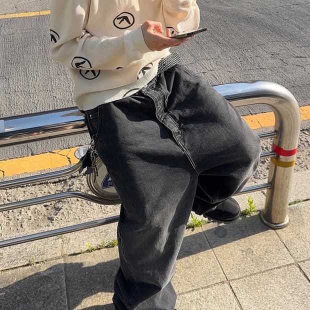 아미 배기핏 데님진
