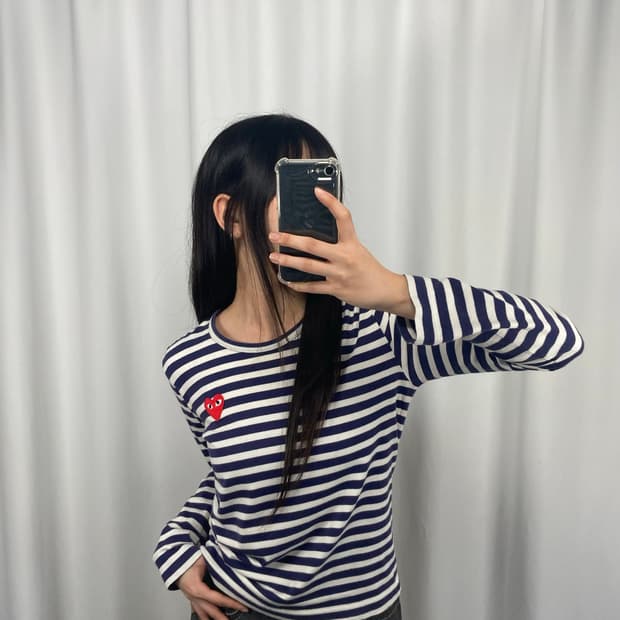 꼼데가르송 스트라이프 롱슬리브