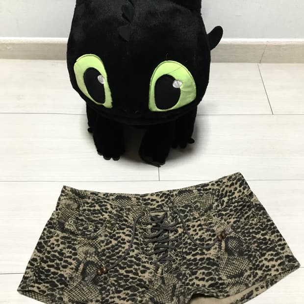 Vintage Leopard Pattern Lace-up Shorts